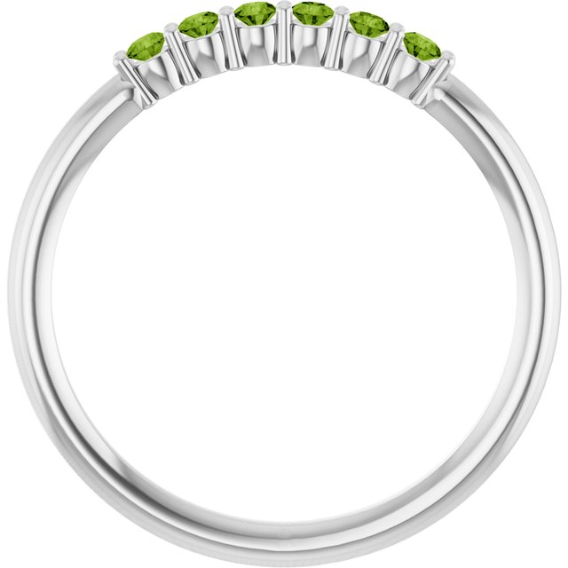 Round Peridot Stackable Ring in Gold and Platinum