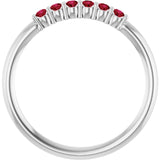 Round Ruby Stackable Ring in Gold and Platinum