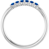Round Blue Sapphire Stackable Ring in Gold and Platinum