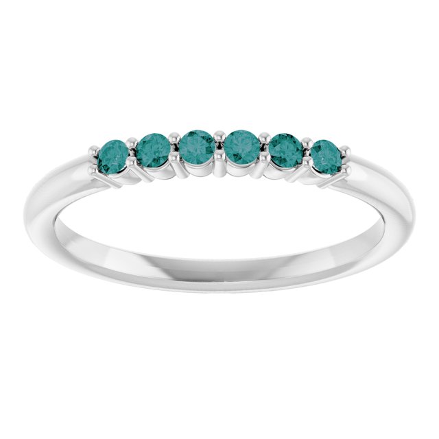 Round Alexandrite Stackable Ring in Gold and Platinum