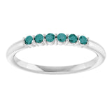 Round Alexandrite Stackable Ring in Gold and Platinum