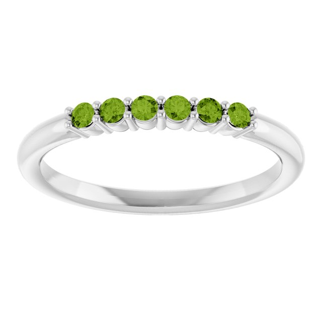 Round Peridot Stackable Ring in Gold and Platinum