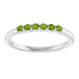 Round Peridot Stackable Ring in Gold and Platinum