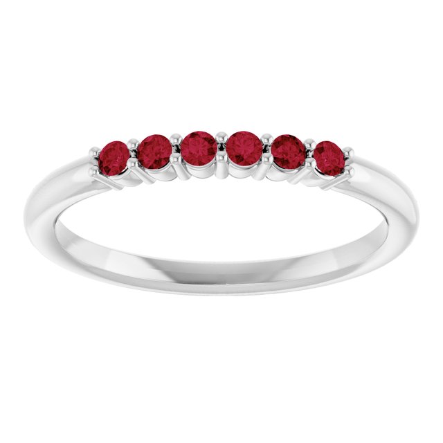 Round Ruby Stackable Ring in Gold and Platinum