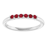 Round Ruby Stackable Ring in Gold and Platinum