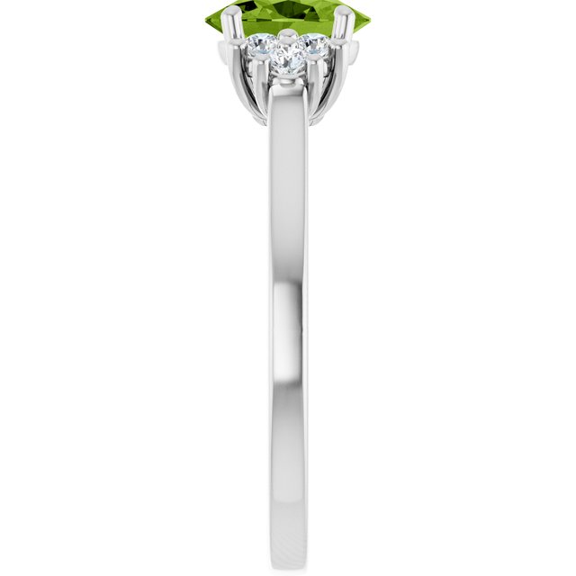 Oval Peridot & Diamond Accented Ring in Gold and Platinum