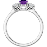 Oval Amethyst & Diamond Accented Ring in Gold and Platinum