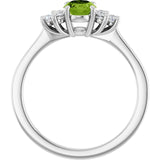 Oval Peridot & Diamond Accented Ring in Gold and Platinum