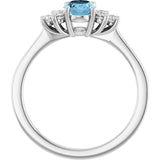Oval Sky Blue Topaz & Diamond Accented Ring in Gold and Platinum
