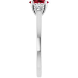 Oval Ruby Accented Ring with Diamond Accents in Gold