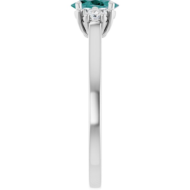 Oval Lab-Grown Alexandrite & Diamond Accented Ring in Gold