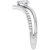 Pear White Sapphire & Diamond Ring in Gold and Platinum