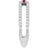 Round Ruby & Diamond Negative Space Ring in Gold and Platinum