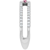 Round Pink Tourmaline & Diamond Ring in Gold and Platinum