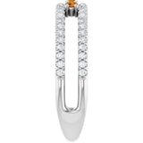 Round Citrine & Diamond Negative Space Ring in Gold and Platinum
