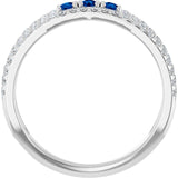 Round Blue Sapphire & Diamond Ring in Gold and Platinum