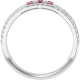 Round Pink Tourmaline & Diamond Ring in Gold and Platinum