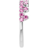 Round Pink Sapphire Stackable Ring in Gold and Platinum