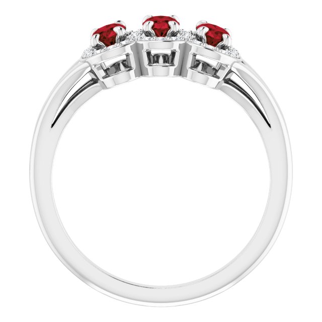 Oval Mozambique Garnet & Diamond Ring in Gold and Platinum