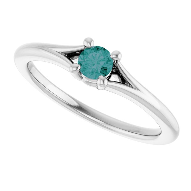 Round Lab-Grown Alexandrite Youth Ring in Gold and Platinum