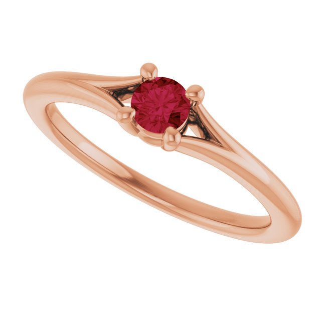 Round Ruby Youth Ring in Rose Gold