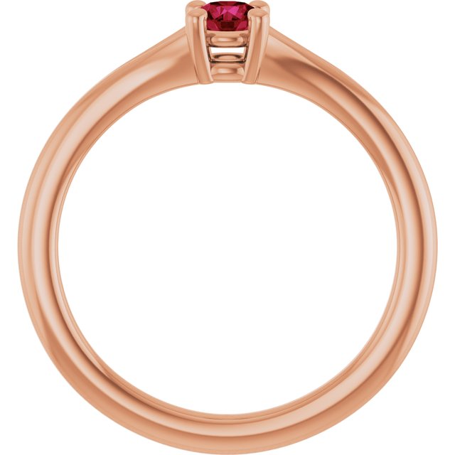 Round Ruby Youth Ring in Rose Gold