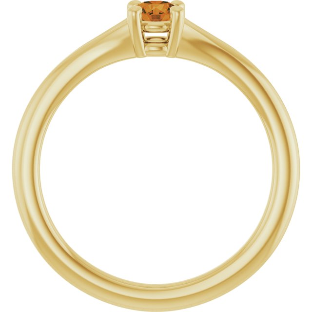 Round Citrine Youth Ring in Yellow Gold