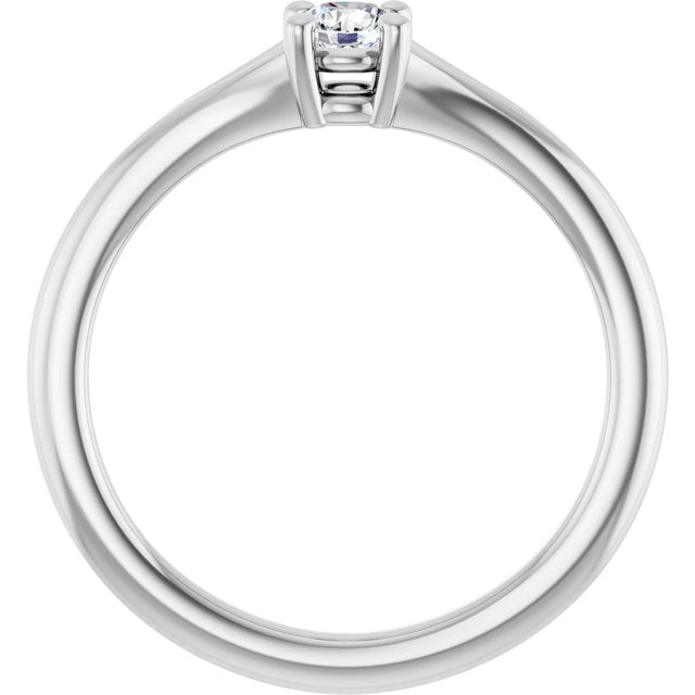 Round White Sapphire Youth Ring in Platinum