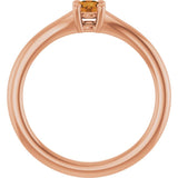 Round Citrine Youth Ring in Rose Gold