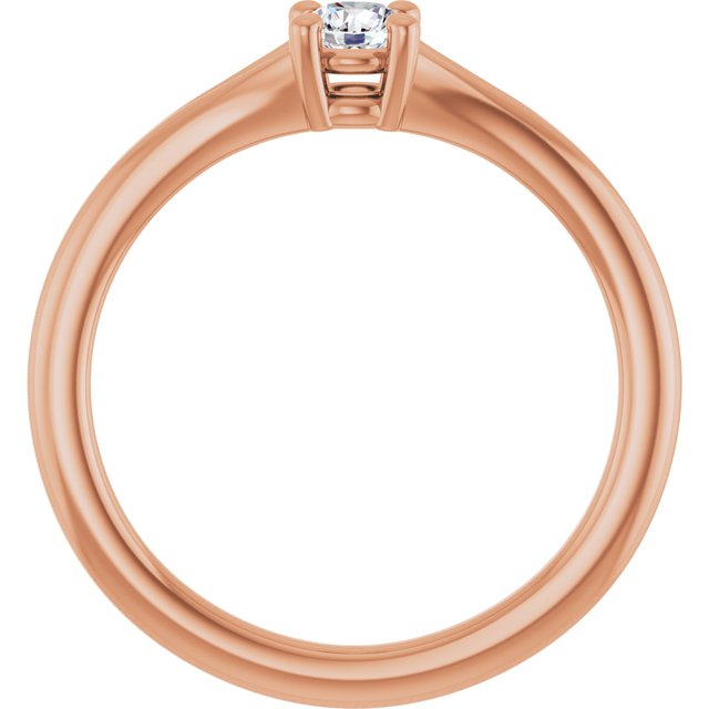 Round White Sapphire Youth Ring in Rose Gold