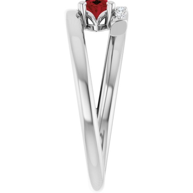 Oval Mozambique Garnet & Diamond Accented Ring in Gold and Platinum