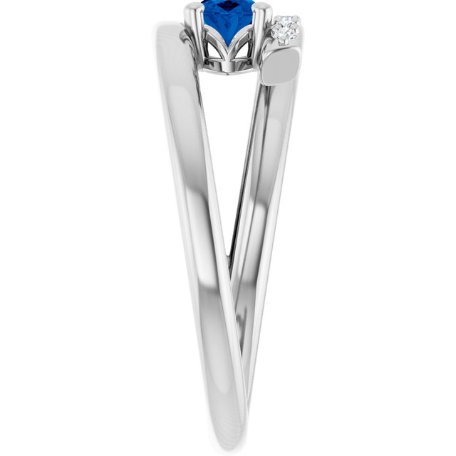 Oval Blue Sapphire & Diamond Accented Ring in Gold and Platinum