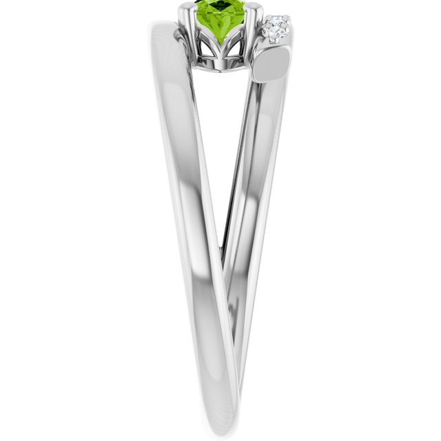 Oval Peridot & Diamond Accented Ring in Gold and Platinum