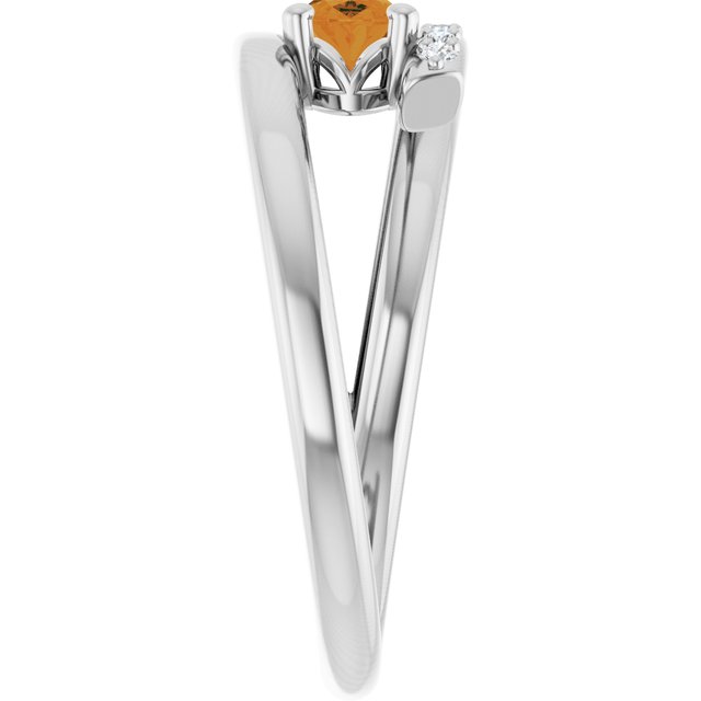 Oval Citrine & Diamond Accented Ring in Gold and Platinum