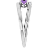 Oval Amethyst & Diamond Accented Ring in Gold and Platinum