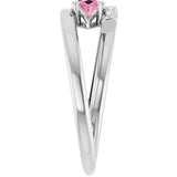 Oval Pink Tourmaline & Diamond Accented Ring in Gold and Platinum