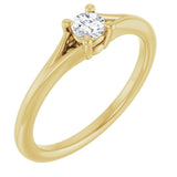 Round White Sapphire Youth Ring in Yellow Gold