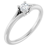 Round White Sapphire Youth Ring in Platinum