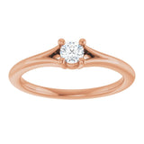 Round White Sapphire Youth Ring in Rose Gold