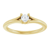 Round White Sapphire Youth Ring in Yellow Gold