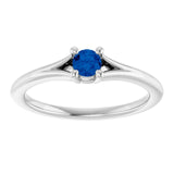 Round Lab-Grown Blue Sapphire Youth Ring in Gold and Platinum