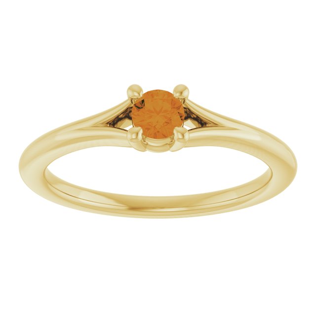 Round Citrine Youth Ring in Yellow Gold