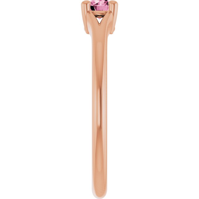 Round Pink Tourmaline Youth Ring in Rose Gold