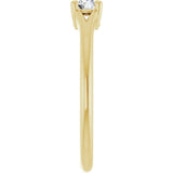 Round White Sapphire Youth Ring in Yellow Gold
