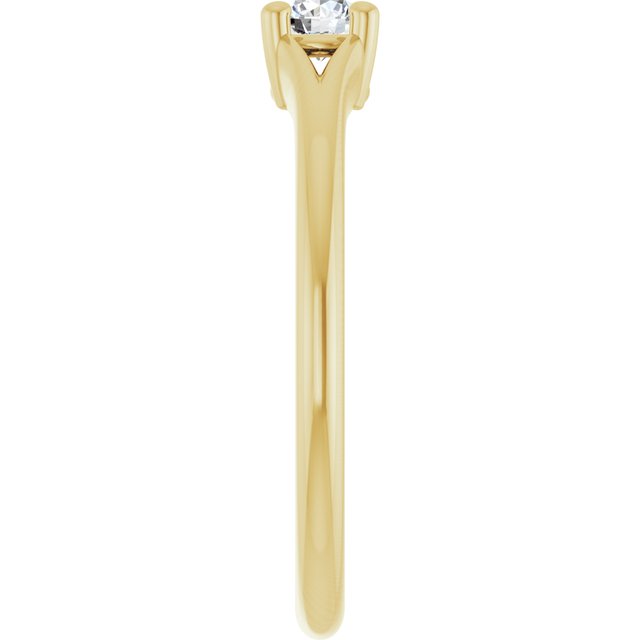 Round White Sapphire Youth Ring in Yellow Gold