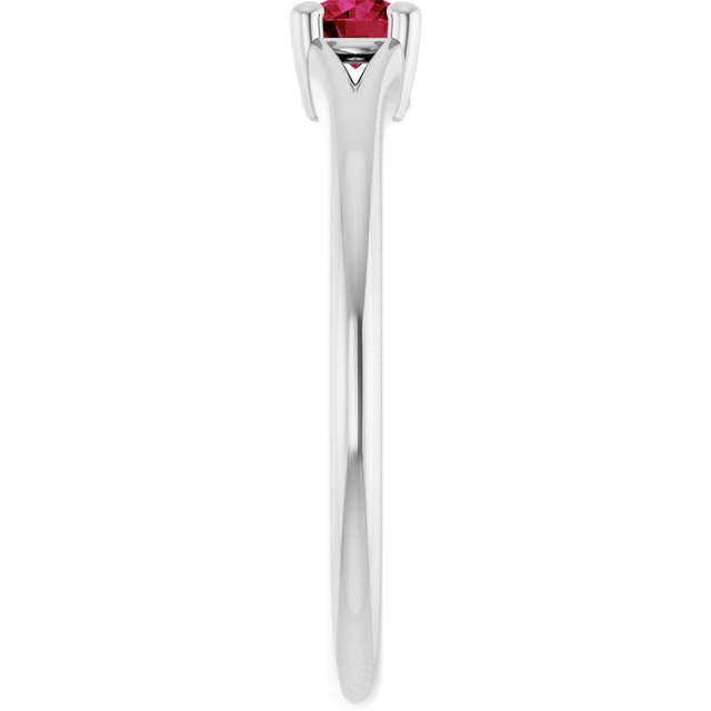 Round Ruby Youth Ring in Platinum