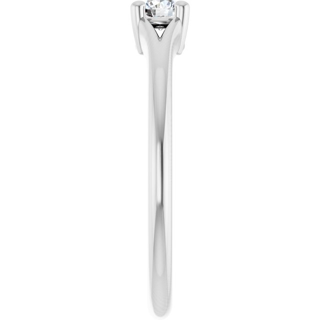 Round White Sapphire Youth Ring in Platinum