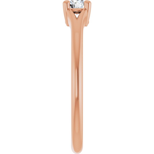 Round White Sapphire Youth Ring in Rose Gold