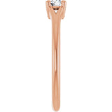 Round White Sapphire Youth Ring in Rose Gold