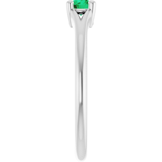 Round Lab-Grown Emerald Youth Ring in Gold and Platinum
